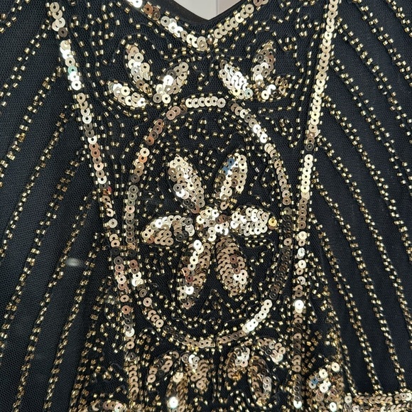 Pretty Guide Black and Gold Sequin tank dress XXL new year holiday formal - Picture 7 of 15